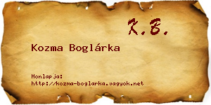 Kozma Boglárka névjegykártya
